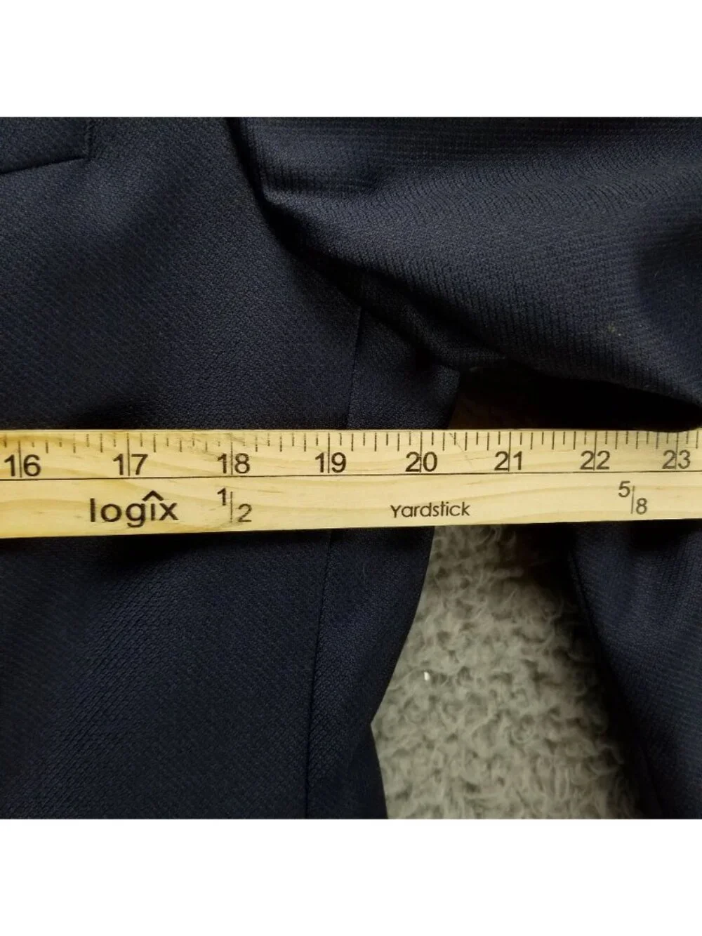 Hugo Boss Jacket Mens 40L Blue Virgin Wool Long Sleeve 2 Button Blazer *Read*